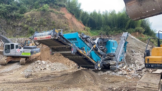 500 TPH gebruikten de Mobiele Stenen Maalmachine van de Maalmachine550sr Spoor Opgezette Tweede Hand die in 2020 wordt gemaakt